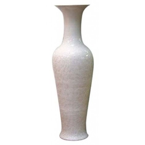 Vase long col nacre blanc