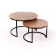 Tables salon Shiva naturel avec pied (set de 2)