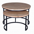 Tables salon Shiva naturel avec pied (set de 2)