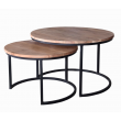 Tables salon Shiva naturel avec pied (set de 2)