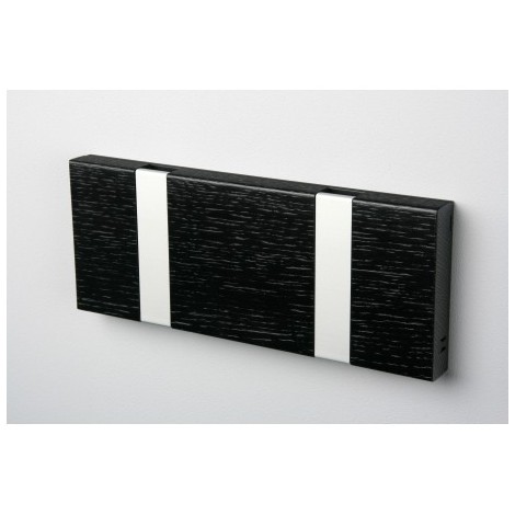 Porte-manteau horizontal en chêne teinté noir