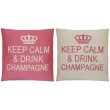 Coussins "Keep Calm & Drink Champagne"