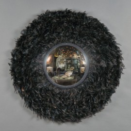 Miroir en plumes noires