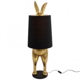 Lampe lapin or et noire