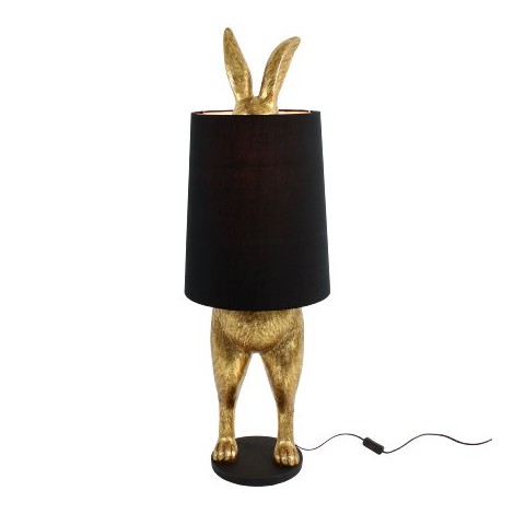 Lampe lapin or et noire