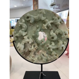 DISQUE YUBI CHINOIS  JADE SCULPTE