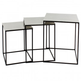 SET DE 3 TABLES D4APPOINTS METAL EPOXY/ALU