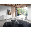TABLE RONDE VERRE PIED CHROME DIAM 130/ 1061