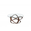 Table basse ronde en verre trempé et noyer modèle 2064 Angel Cerdá S.L.