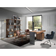 Bureau en bois de noyer et acier poli modèle 3237 Angel Cerdá S.L.