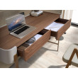 Bureau en noyer, beige et acier poli doré modèle 7186 Angel Cerdá S.L.