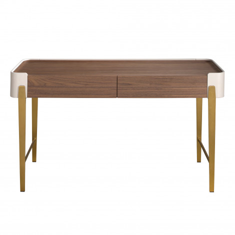 Bureau en noyer, beige et acier poli doré modèle 7186 Angel Cerdá S.L.