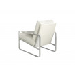 Fauteuil capitonné avec structure en acier inoxydable