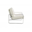 Fauteuil capitonné avec structure en acier inoxydable