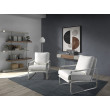 Fauteuil capitonné avec structure en acier inoxydable