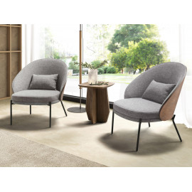Fauteuil en tissu gris et noyer modèle 5184 Angel Cerdá S.L.