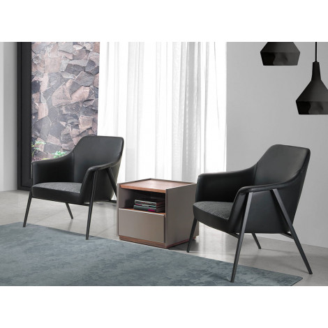 Fauteuil tapissé en tissu et cuir écologique modèle 5080 Angel Cerdá S.L.