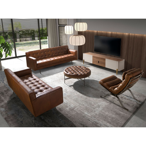 Fauteuil en cuir brun foncé modèle 5161 Angel Cerdá S.L.