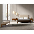 BANC SIMILI CUIR VISON ET NOYER