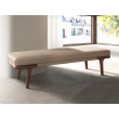 BANC SIMILI CUIR VISON ET NOYER
