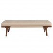 BANC SIMILI CUIR VISON ET NOYER