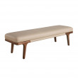 BANC SIMILI CUIR VISON ET NOYER