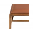 Banc en simili cuir marron et structure teinte Noyer