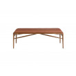 Banc en simili cuir marron et structure teinte Noyer