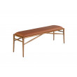 Banc en simili cuir marron et structure teinte Noyer