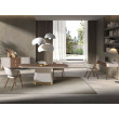 BUREAU NOYER BEIGE ET ACIER POLI DORE