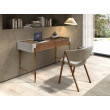 BUREAU NOYER BEIGE ET ACIER POLI DORE