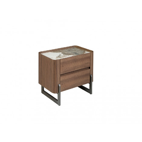 TABLE DE CHEVET NOYER ACIER TOP EN CERAMIQUE