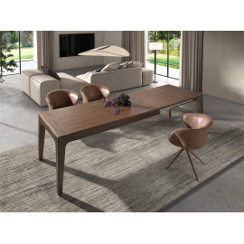 Table de salle à manger rectangulaire extensible en noyer modèle